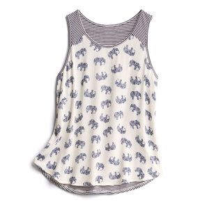 Kaileigh Mixed Media Tank Top. Elephant & Stripes